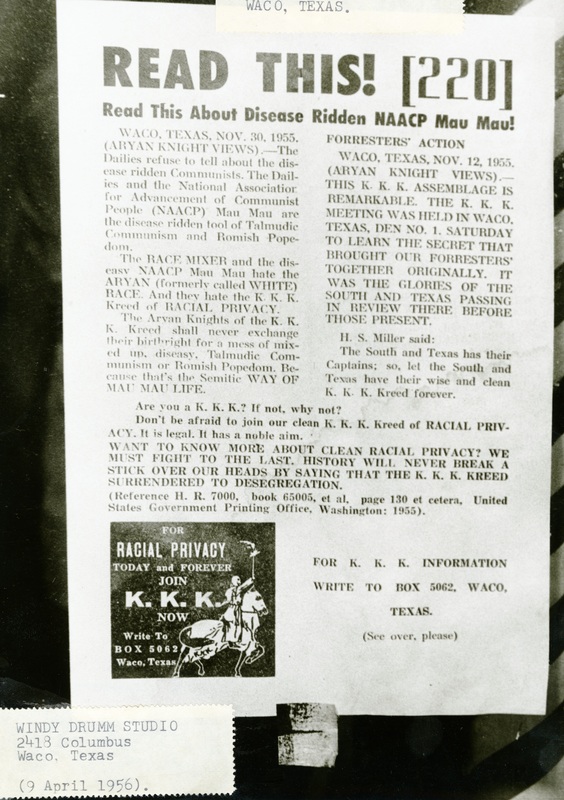 1956 KKK Recruitment Flyer